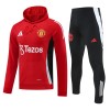 Manchester United Hoodie Training Sweatshirts 2024-25 Rote Für Herren